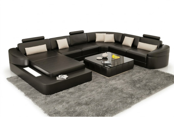 Żywy krajobraz Couch Podkładka Narożnik Ustawić Designerska Sofa Skórzana Duża Sofa Kielich