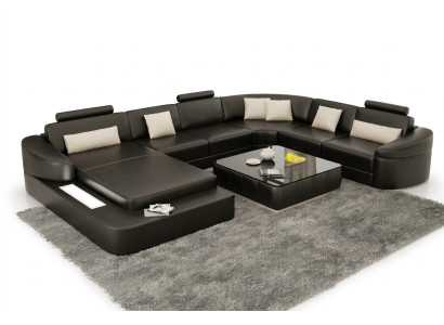 Żywy krajobraz Couch Podkładka Narożnik Ustawić Designerska Sofa Skórzana Duża Sofa Kielich