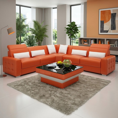 Designerski stolik kawowy Podkładka Tabela Skóra Szkło Modern stoły #8009