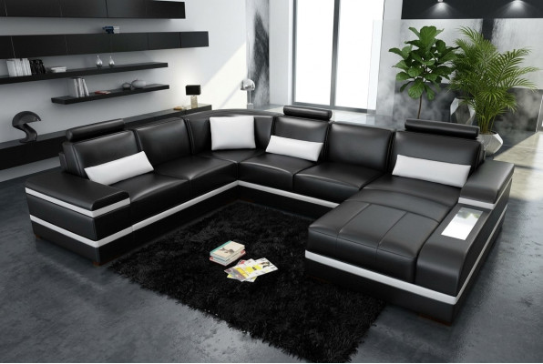 Narożnikowa kanapa skórzana kanapa duża XXL w kształcie litery U Żywy krajobraz Sofa Kanapa Ustawić Nowość H2218