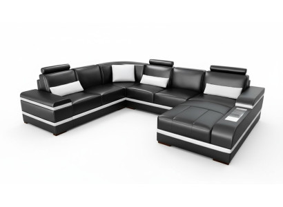 Narożnikowa kanapa skórzana kanapa duża XXL w kształcie litery U Żywy krajobraz Sofa Kanapa Ustawić Nowość H2218
