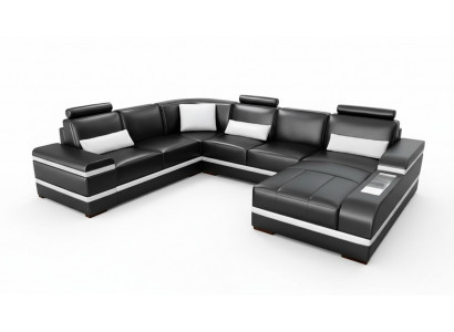 Narożnikowa kanapa skórzana kanapa duża XXL w kształcie litery U Żywy krajobraz Sofa Kanapa Ustawić Nowość H2218