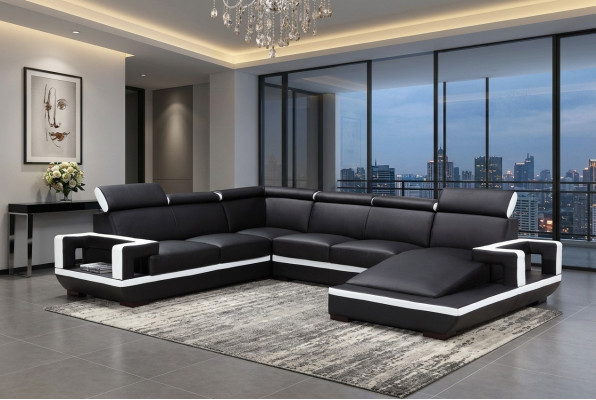 Żywy krajobraz Couch Podkładka Narożnik Ustawić Designerska Sofa Skórzana Duża Sofa Nowość 5102