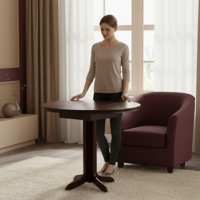 Tabela Stół obiadowy stół drewniany XXL Stół konferencyjny o promieniu 90 + 35 CM