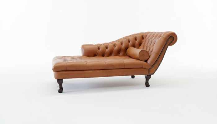 Szezlong Chesterfield Sofa Ottoman Oryginalna Skóra Relaks Szezlong Nowy