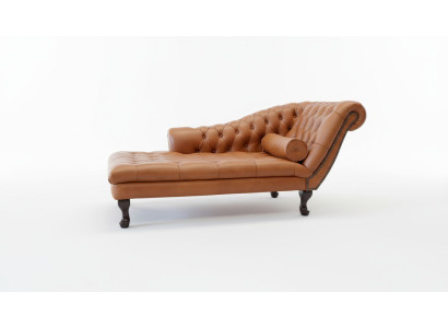 Szezlong Chesterfield Sofa Ottoman Oryginalna Skóra Relaks Szezlong Nowy