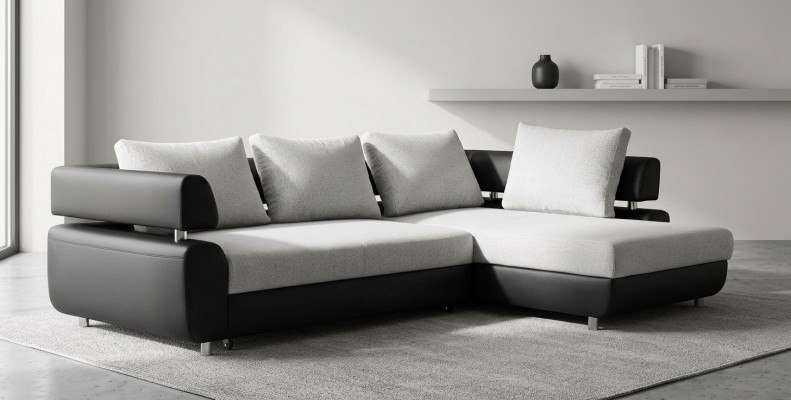 Narożnik kanapa Żywy krajobraz + Funkcja łóżka Sofa Narożnikowa kanapa Couch Narożnik Podkładka Ustawić