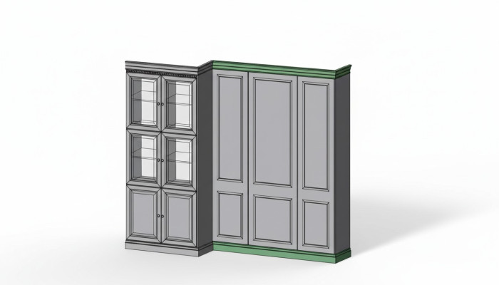 Klasyczna listwa zakończeniowa panelu, komplet L, R, element systemu Szafa BA-26