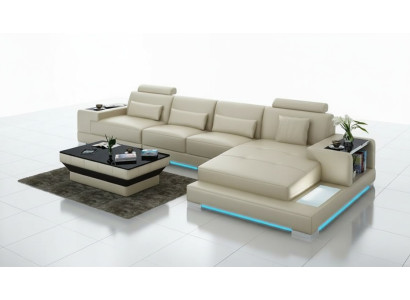 Skórzana sofa kanapa Żywy krajobraz Narożnikowa kanapa Narożnik Modern Sofa Design Ustawić