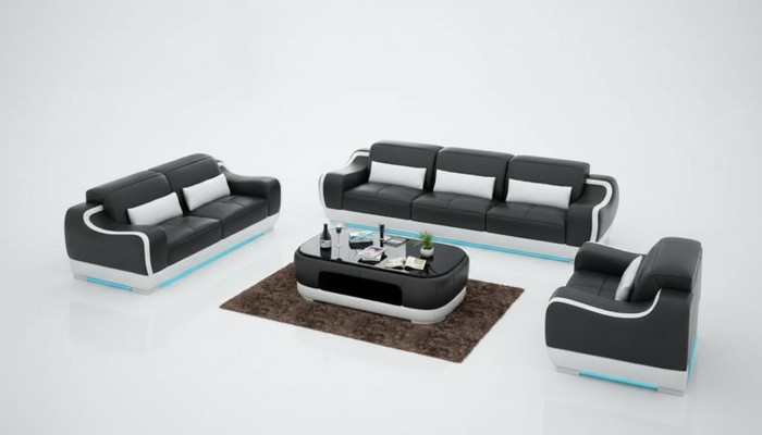 Sofa skórzana Kanapa Żywy krajobraz 3+2+1 miejsce siedzące Ustawić Sofa Zestaw sofowy G8025D