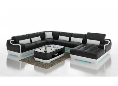 Skórzana sofa Podkładka Siedziba Narożnik Sofa Ustawić Żywy krajobraz Salon Kanapa G8025