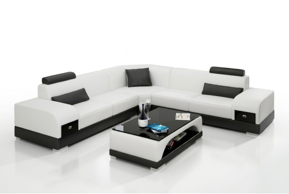 Skórzana sofa kanapa Żywy krajobraz Narożnikowa kanapa Narożnik sofa nowoczesny design Ustawić