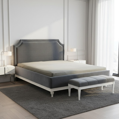 Designerskie łóżko łóżko małżeńskie Podwójne łóżko Łóżko tapicerowane skórzane łóżko - model FL-B2