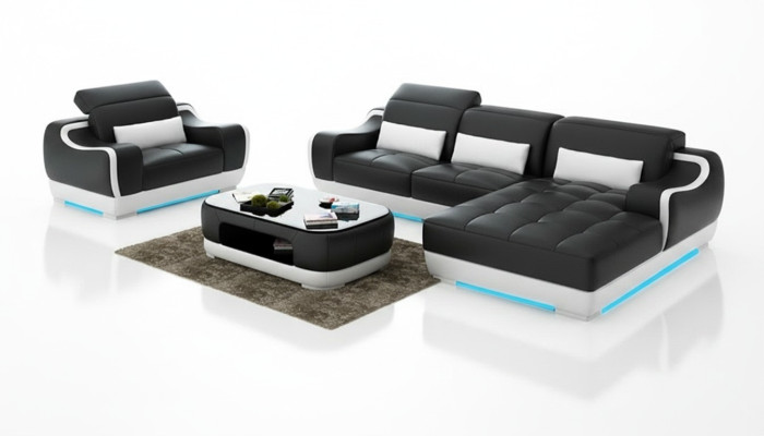 Skórzana sofa kanapa Żywy krajobraz Narożnikowa kanapa + Fotel Nowa Ustaw Nowoczesna Sofa G8025E