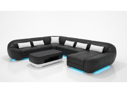 Skórzana sofa kanapa Żywy krajobraz Narożnik kanapa Narożnik Ustaw Design Modern Sofa G8022