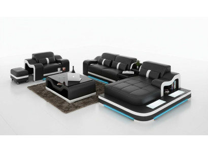 Skórzana sofa kanapa Żywy krajobraz Narożnik kanapa Narożnik Ustawić Design Modern Sofa G8027E