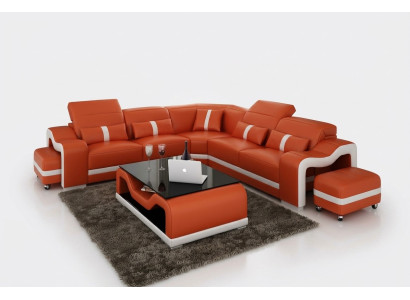 Skórzana sofa kanapa Żywy krajobraz Narożnikowa kanapa sofa Narożnik nowoczesny design Ustawić