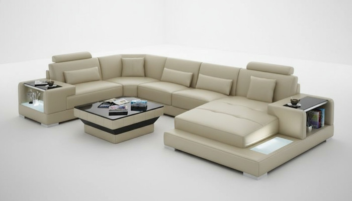 Skórzana sofa kanapa Żywy krajobraz Narożnik kanapa Narożnik Ustaw Design Modern Sofa G8023