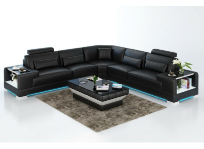 Skórzana sofa kanapa sofa Żywy krajobraz Narożnikowa kanapa Narożnik Modern Design Ustawić