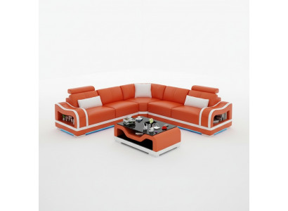 Skórzana sofa sofa kanapa Żywy krajobraz Narożnikowa kanapa Narożnik Modern Design Ustawić