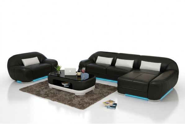 Skórzana sofa kanapa Żywy krajobraz Narożnikowa kanapa + Fotel Narożnik Ustawić Design