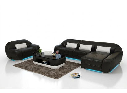 Skórzana sofa kanapa Żywy krajobraz Narożnikowa kanapa + Fotel Narożnik Ustawić Design