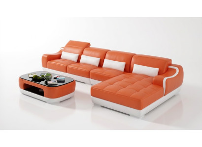 Skórzana sofa sofa kanapa Żywy krajobraz Narożnik Narożnikowa kanapa Modern Design Ustawić