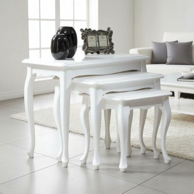Tabela Stół obiadowy Zestaw 3 szt. Design Tabela stoły Classic Drewno Stół obiadowy Nowy towar