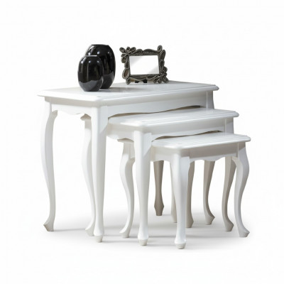 Tabela Stół obiadowy Zestaw 3 szt. Design Tabela stoły Classic Drewno Stół obiadowy Nowy towar