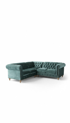 Narożnikowa kanapa Chesterfield Sofa Skórzana Sofa Kanapa Włókienniczy Materiał Podkładka Narożnik Nowość