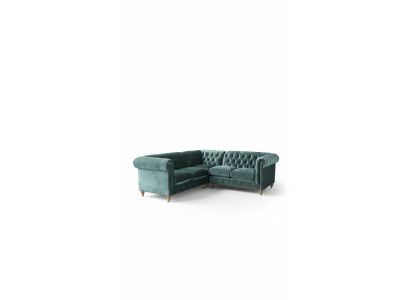Narożnikowa kanapa Chesterfield Sofa Skórzana Sofa Kanapa Włókienniczy Materiał Podkładka Narożnik Nowość
