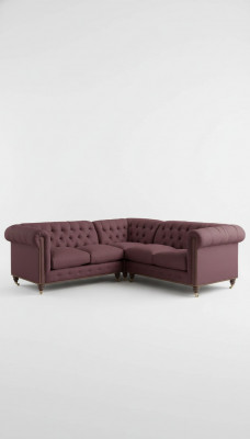 Chesterfield Narożnikowa kanapa Couch Designer Podkładka Narożnik Włókienniczy Sofa Ustawić 1013-14