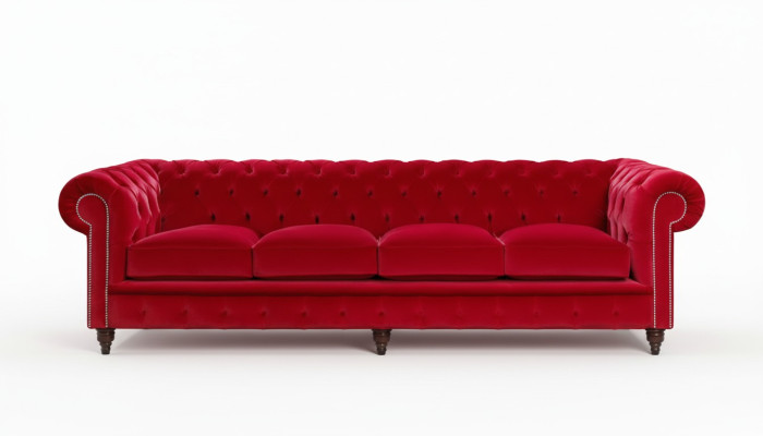 Chesterfield Duży Sofa Kanapa Tkanina Aksamit Tapicerowane Sofy 4-osobowe XXL Kanapy Nowe