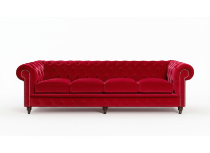 Chesterfield Duży Sofa Kanapa Tkanina Aksamit Tapicerowane Sofy 4-osobowe XXL Kanapy Nowe