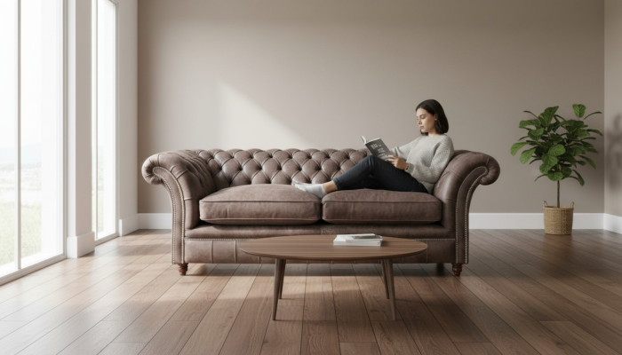 Sofa Chesterfield Kanapa Kanapa 3-osobowa Fotel Wyściełany Skóra Tekstylia 161013-24