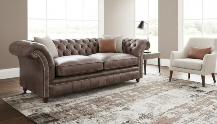 Sofa Chesterfield Kanapa Kanapa 3-osobowa Fotel Wyściełany Skóra Tekstylia 161013-24