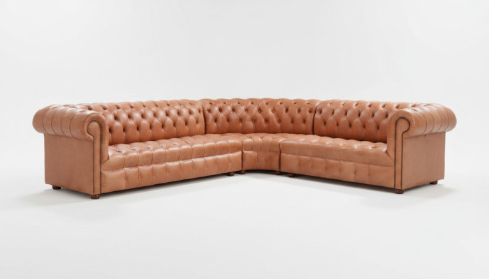 Żywy krajobraz Narożnikowa kanapa Chesterfield Skóra Narożnikowa kanapa Couch Podkładka Narożnik