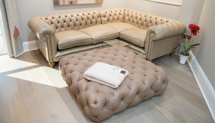 Skórzana sofa Narożnikowa kanapa Sofa Kanapa Podkładka Chesterfield Zestaw narożny Ustawić Narożnik Nowość