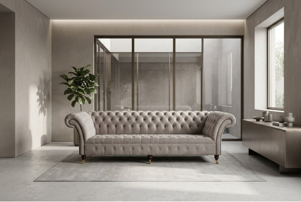 Chesterfield Sofa 4 miejsce do siedzenia XXL Podkładka Designer Couches Sofy Ustawić