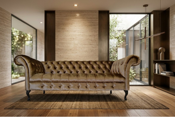 Chesterfield Sofa Tapicerowany Designer Kanapy Sofy Komplet Tekstylny Materiał Tekstylny 2