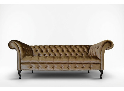 Chesterfield Sofa Tapicerowany Designer Kanapy Sofy Komplet Tekstylny Materiał Tekstylny 2