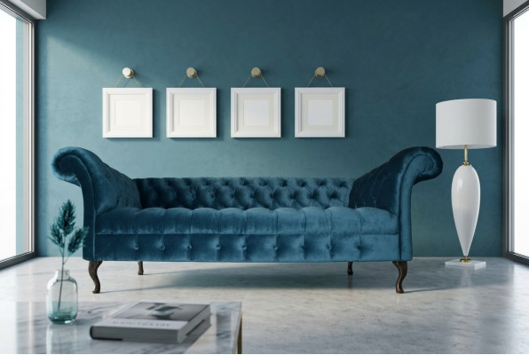 Chesterfield Sofa Tapicerowany Designer Sofy Kanapy Komplet Tekstylny Materiał Tekstylia 15