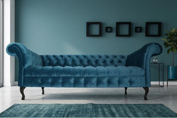 Chesterfield Sofa Tapicerowany Designer Kanapy Sofy Komplet Tkanin Materiał Tkaniny 16
