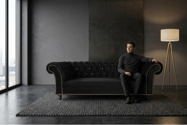 Chesterfield Sofa Tapicer Designer Kanapy Sofy Zestaw Tkane Tkaniny Tekstylne 30