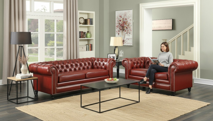 Brown Chesterfield Sofa 3+2 miejsce do siedzenia Podkładka Designer Couches Sofy Ustawić