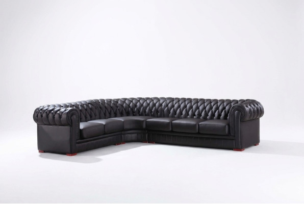 Narożnik Chesterfield narożnik sofa designerska sofa czarna sofa 100% skóra