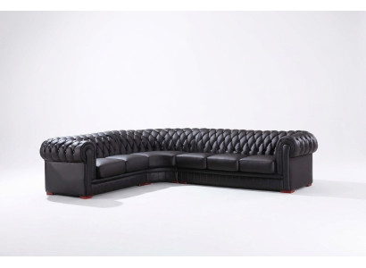 Narożnik Chesterfield narożnik sofa designerska sofa czarna sofa 100% skóra