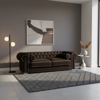 Chesterfield Sofa 3 MIEJSCA OBUJMIJĄCE SOFY WYKONANE Z TWARDEJ WAGRY OZDOBY SL Sofa 26
