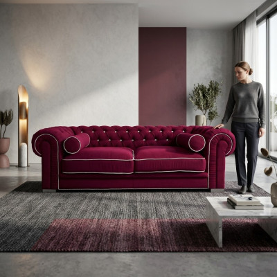 Chesterfield Sofa 3 MIEJSCA Tapicerowane Designerskie Kanapy Sofy Komplet wypoczynkowy SL Sofa 28