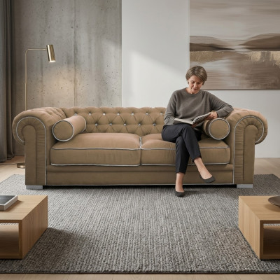Chesterfield Sofa 3 MIEJSCA Tapicerka Sofa Wzornictwo Kanapy Zestaw SL Sofa 29